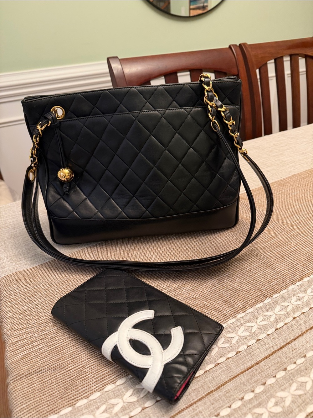 Chanel Vintage Shoulder Bag with Free Wallet